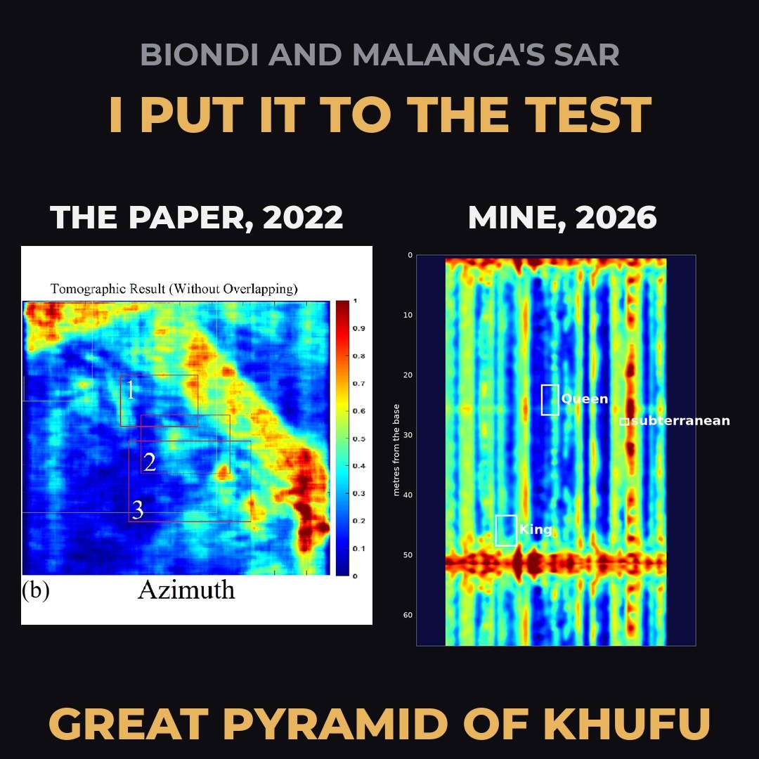 Left, the Khufu tomogram published in the 2022 paper; right, my section computed from Capella open data